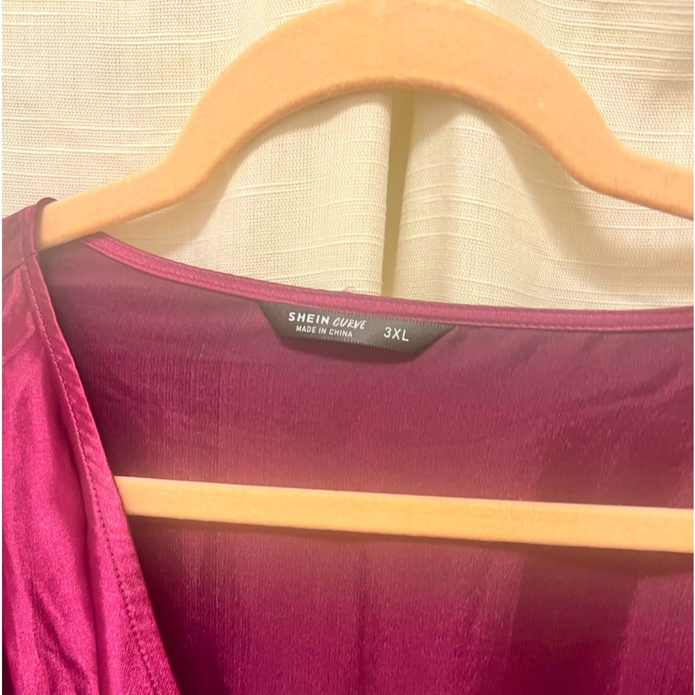 Beautiful satin burgundy purple dress
